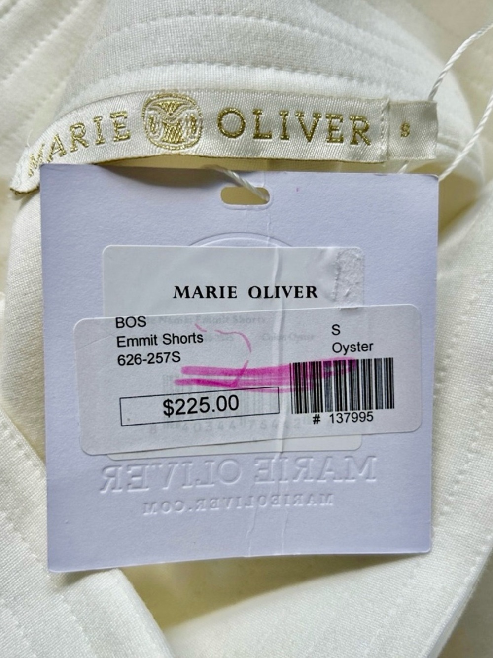 Marie Oliver-Emmitt Cream High-Waist Tie-Front Women’s Shorts - Picture 5 of 6
